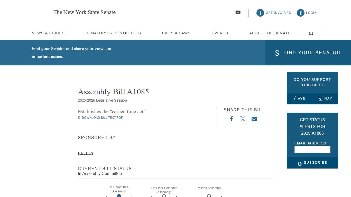 NY State Assembly Bill 2025-A1085
